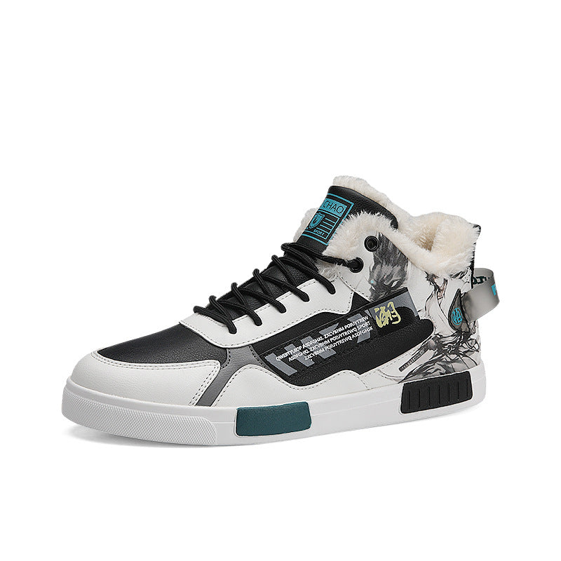 Zapatillas de hombre de caña alta forradas de borreguillo, acolchadas, cálidas e informales