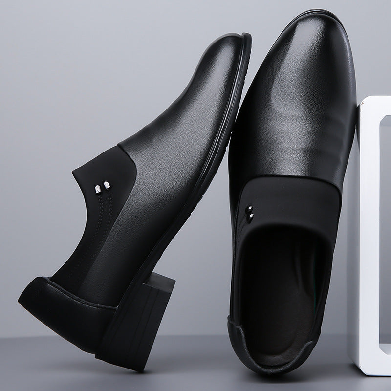 Zapatos de vestir de cuero suave británicos para hombre, de puntera, para jóvenes, de cuero blanco