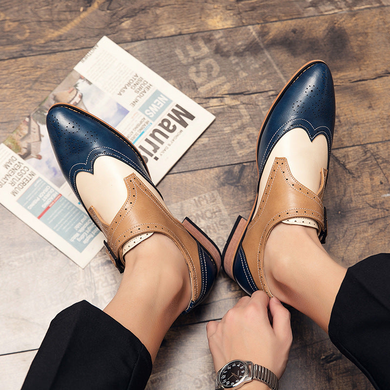 Zapatos de cuero color block para hombre: tendencia de moda