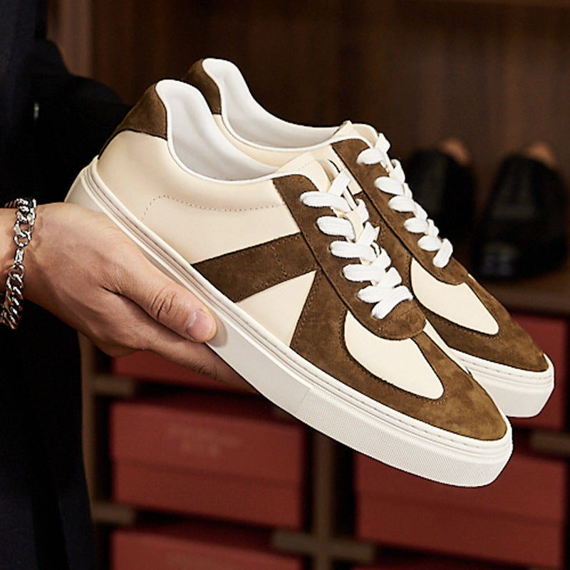 Zapatillas de skate planas casuales para pareja con combinación de colores retro