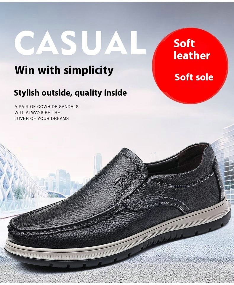 Zapatos casuales de cuero impermeables ligeros para hombre