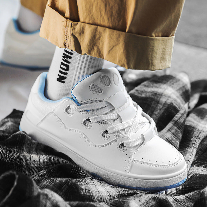 Zapatillas deportivas casuales de skate de lona de corte bajo, estilo nicho y "pan", para estudiante, de hombre