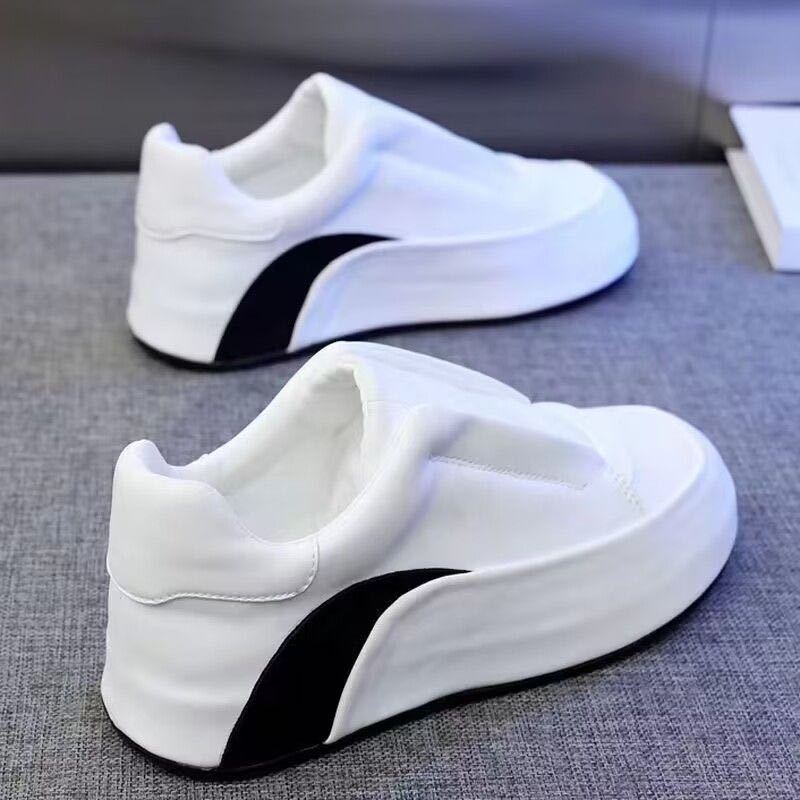 Zapatillas Casual Transpirables de Cuero Genuino sin Cordones para Correr