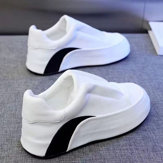 Zapatillas Casual Transpirables de Cuero Genuino sin Cordones para Correr