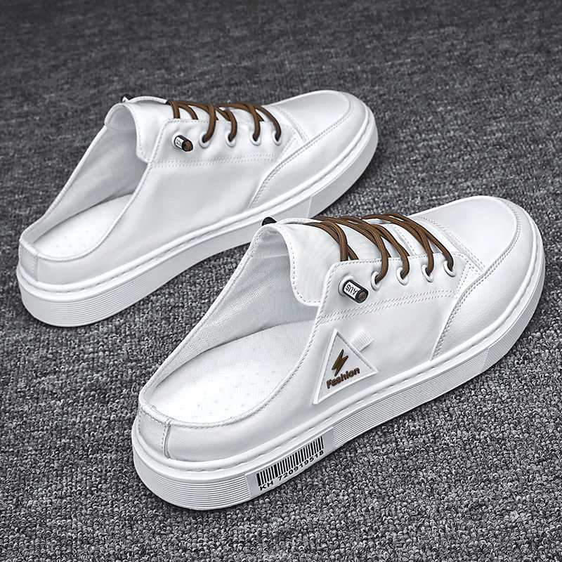 Calzado de verano para hombre, transpirable, desodorante, sin cordones, lofter, medias zapatillas, informal, deportivo, sin talón, a la moda