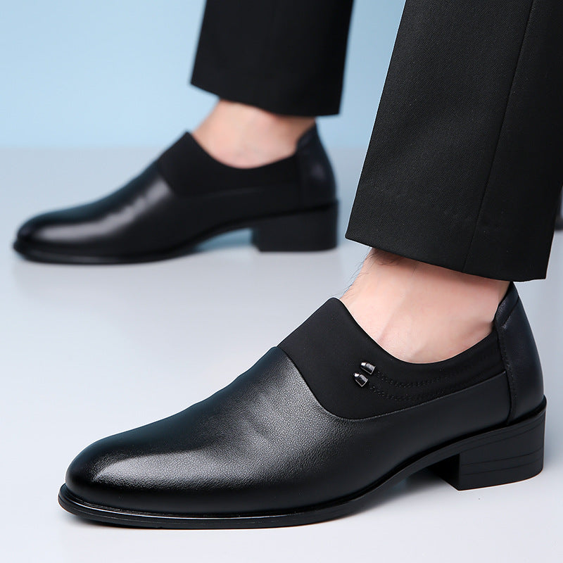Zapatos de vestir de cuero suave británicos para hombre, de puntera, para jóvenes, de cuero blanco