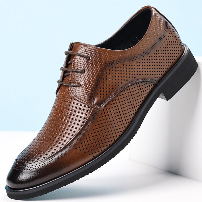 Zapatos de vestir de cuero para ir al trabajo con punta redonda antideslizante