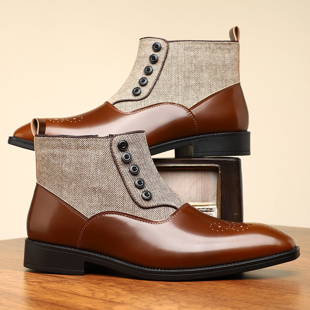 British Style Retro Business Formal Wear Leather Shoes Men's Versatile