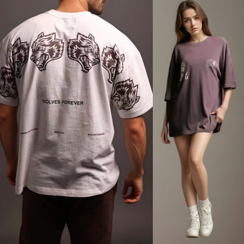Loose-fit Fitness T-shirt Yoga Top With A Printed Design
