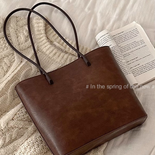 Bolso de Hombro Versátil de Gran Capacidad de Estilo Retro Minimalista