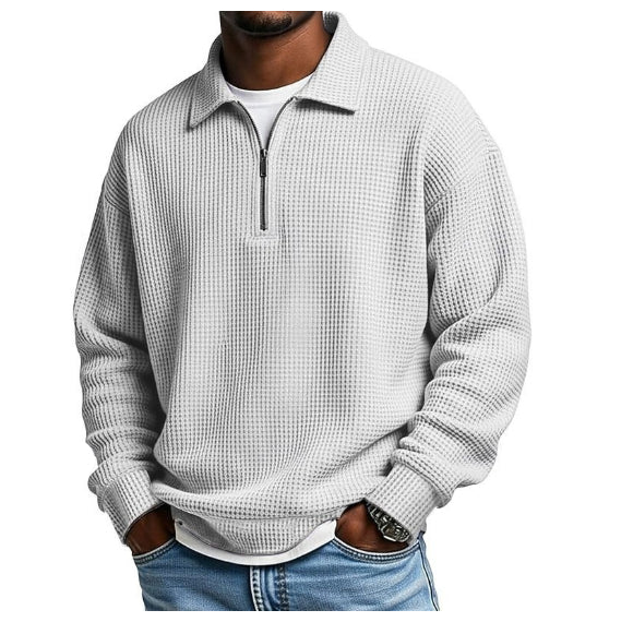 Polo de hombre con cuello y media cremallera