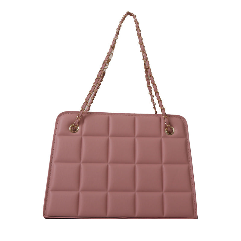 Bolso de Cuadros Pequeño con Bordado de Patrón de Diamantes para Mujer