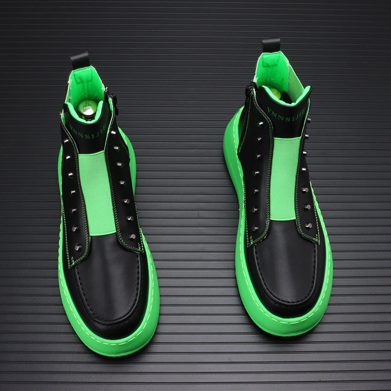Zapatillas Altas Hombre Versión Coreana Tendencia Suela Gruesa Casual