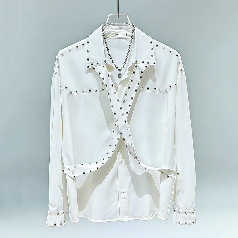 Stylish Niche Drapey Office Shirt For Mencasual And Versatile