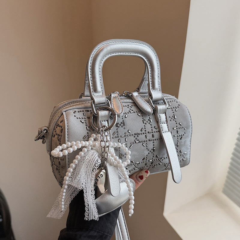Bolso cilíndrico tote estilo coreano, minimalista, versátil y de nicho