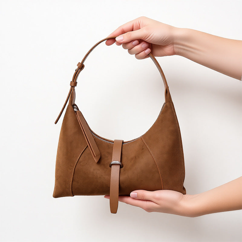 Bolso de hombro coreano para mujer, de estilo urbano, con diseño texturizado cruzado