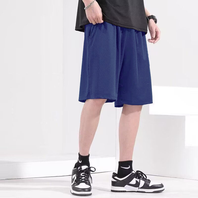Mens Ice Silk Cropped Sports Casual Pants