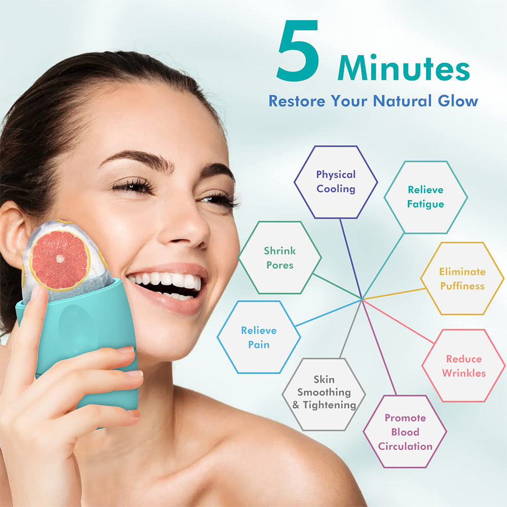 Rodillo facial de silicona para hielo, contorno, reducir poros, eliminar ojeras, masajeador de piel, rodillo facial de belleza para ojos, cuello, herramienta para el cuidado de la piel