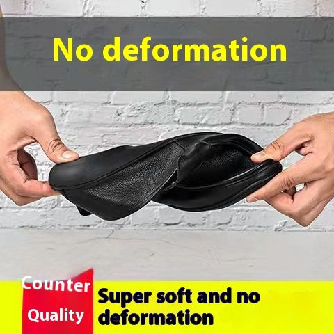Zapatos de cuero casuales de una sola capa y suela suave para hombre