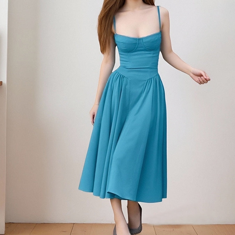 Elegant French-style Vintage Slim-fit Slip Dress For Women