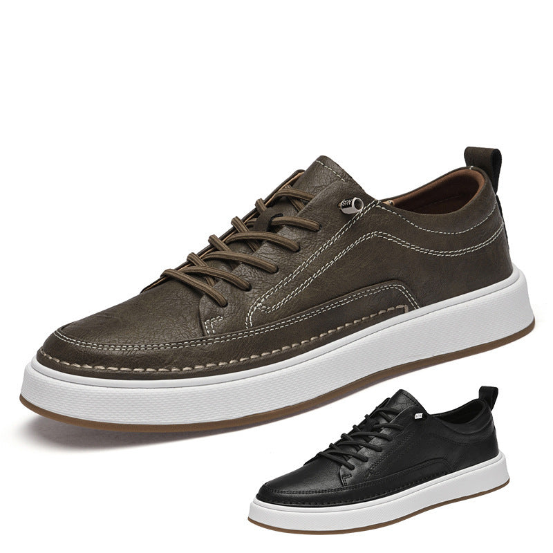 Zapatillas casuales de cuero sencillas para hombre