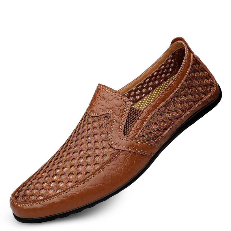 Zapatillas Sandalias de Hombre de Verano de Cuero Genuino Cómodas