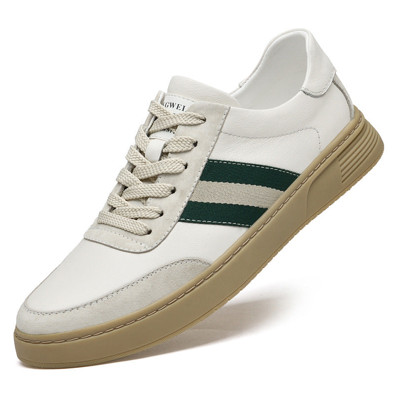 Nuevos Zapatos Casuales Planos para Hombre con Cordones de Cuero Vacuno