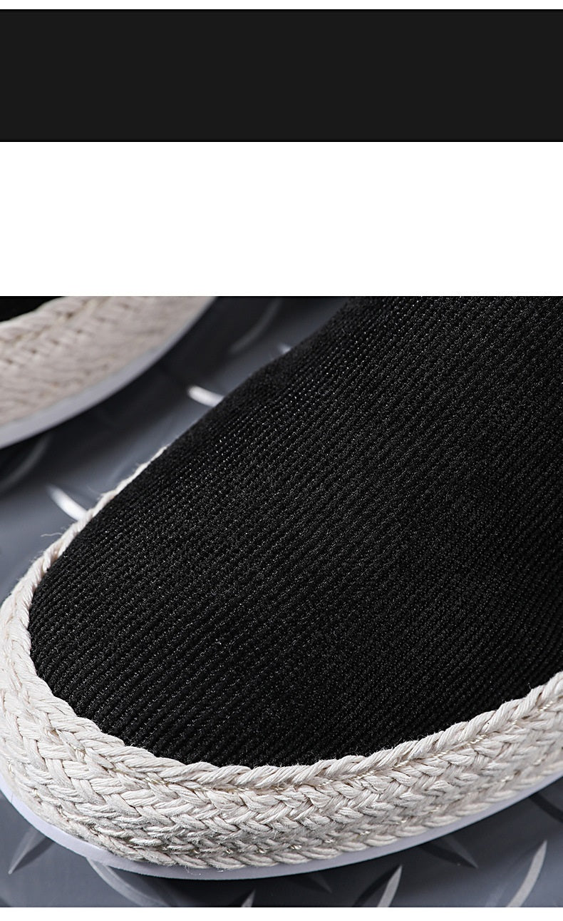 Zapatos casuales de lona fina y transpirable de verano de seda helada con suela blanda antideslizantes y combinables con puntera ancha