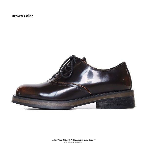 Zapatos de cuero para hombre, bicolor, con suela gruesa, perfectos tanto para el uso informal como para ir al trabajo.