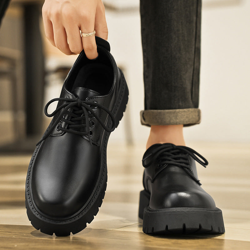 Zapatos de vestir negros de cuero impermeables para hombre