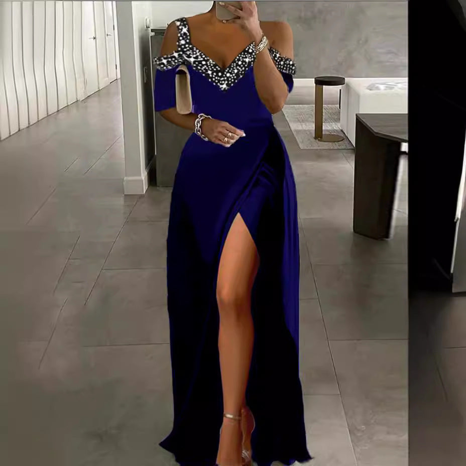 European And American Off-shoulder Spaghetti Strap Dress