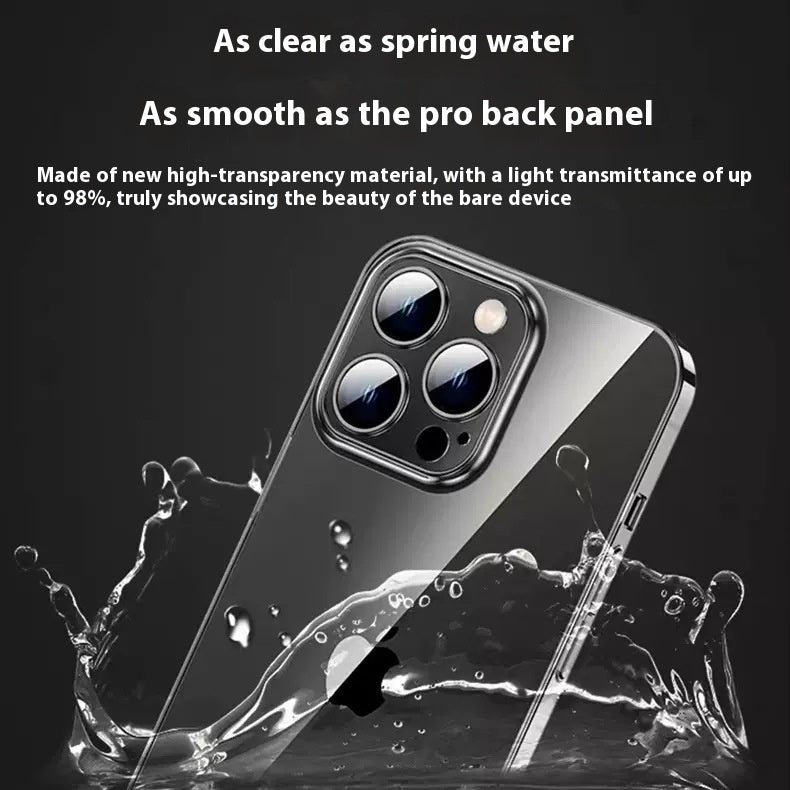 Funda de teléfono 13 sencilla de protección total para lentes, transparente como el hielo, antiamarilleamiento
