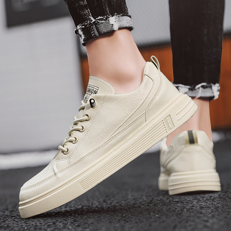 Zapatillas de lona transpirables informales finas blancas para hombre, estilo coreano, a la moda, que combinan con todo