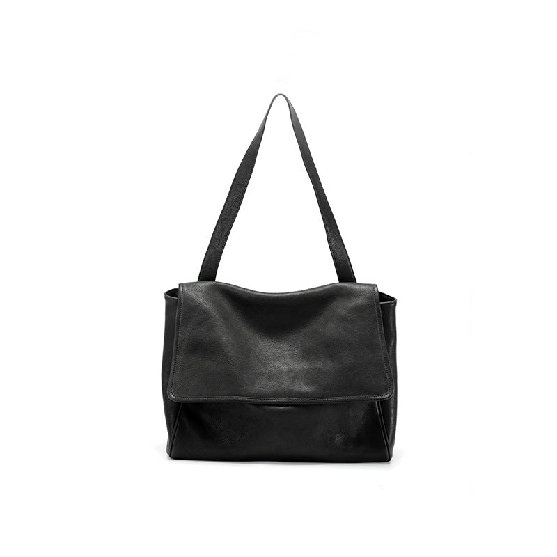 Bolso de hombro retro de cuero suave de gran capacidad