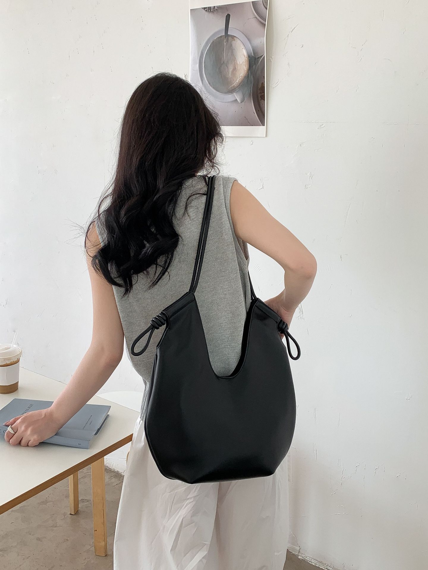 Bolso Tote Minimalista de Gran Capacidad para Mujer, Estilo Nuevo, de Un Solo Hombro