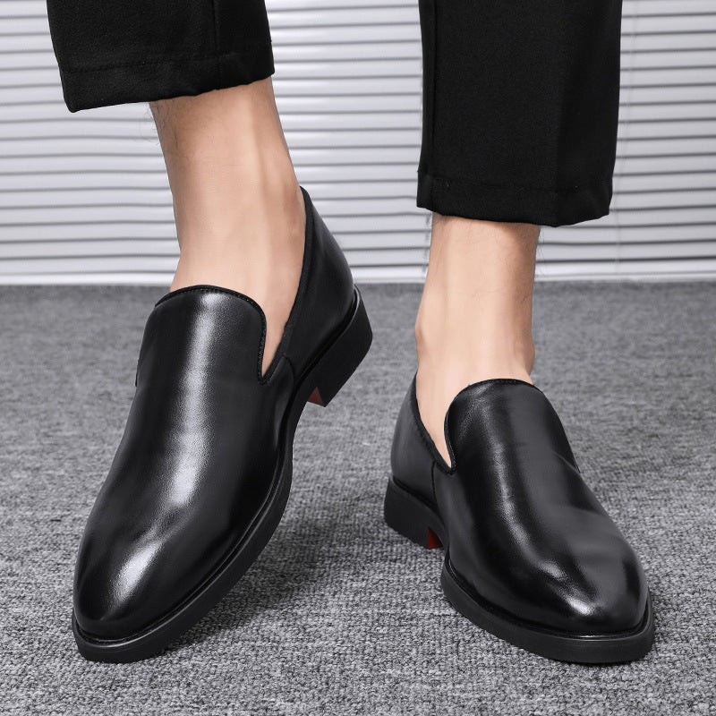 Zapatos de cuero pulido estilo británico sencillo con punta.