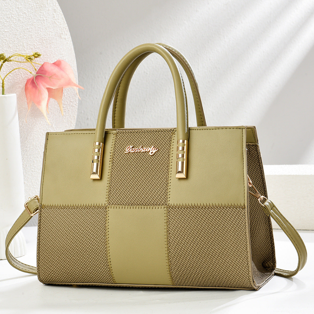 Bolso tote para mujer, nuevo, elegante, de gran capacidad, con diseño atrevido de retazos de bloques de color