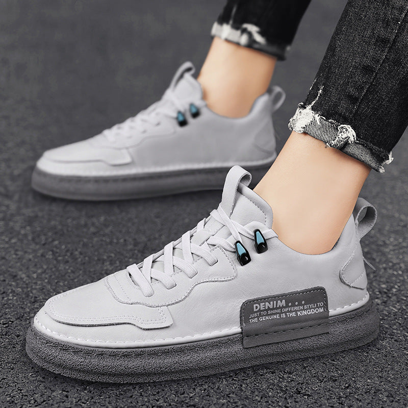 Zapatillas casual de piel versátiles para hombre