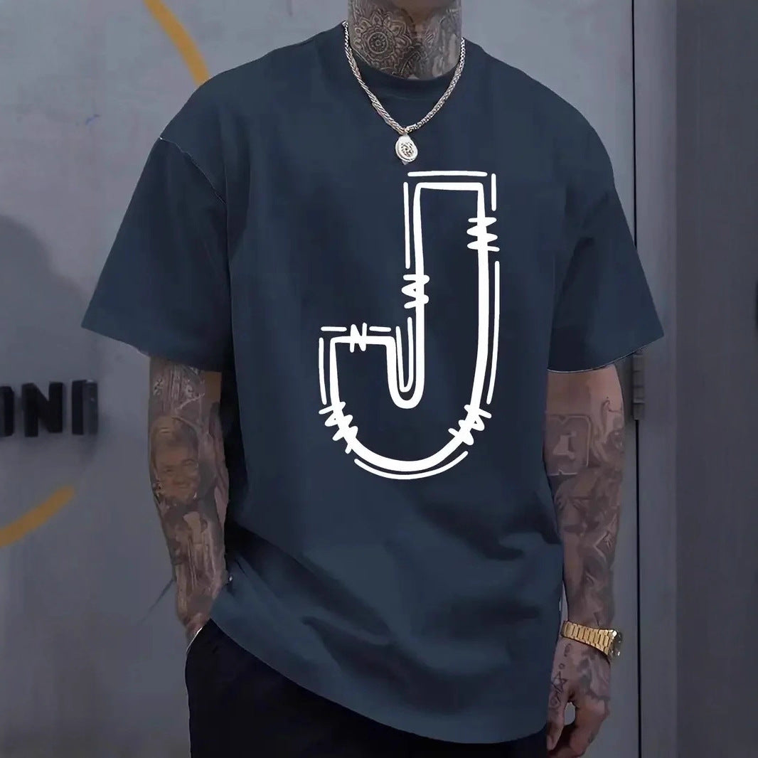 Mens Printed Crew-Neck Short-Sleeve T-Shirt