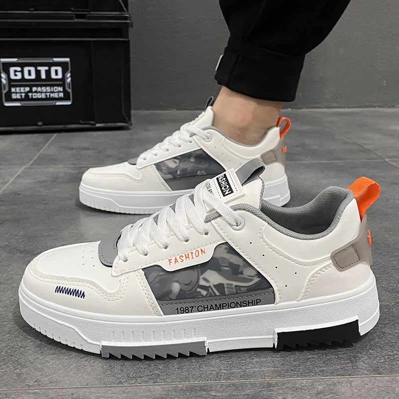 Zapatillas de hombre nuevas de primavera y verano, zapatillas blancas casuales, a la moda, para estudiantes y que combinan con todo