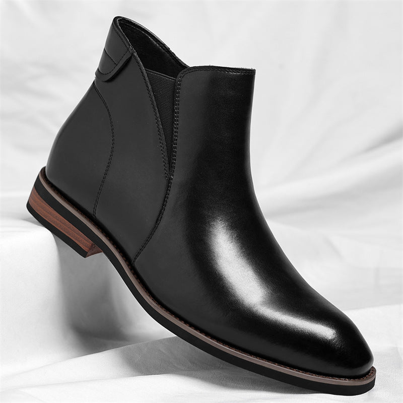 Botines formales de cuero para hombre de caña alta de estilo retro