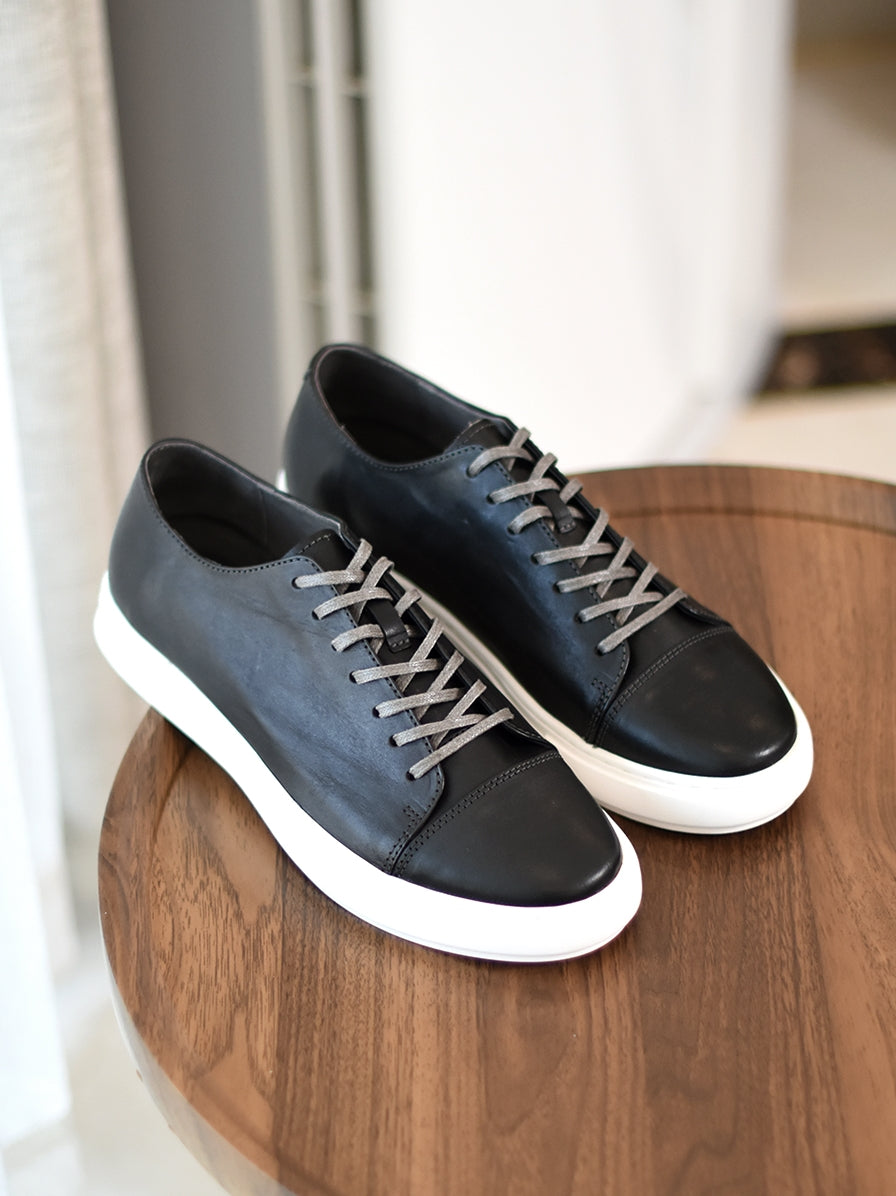 Zapatos casuales de cuero de caballo de primera calidad hechos a mano para hombre, con efecto envejecido