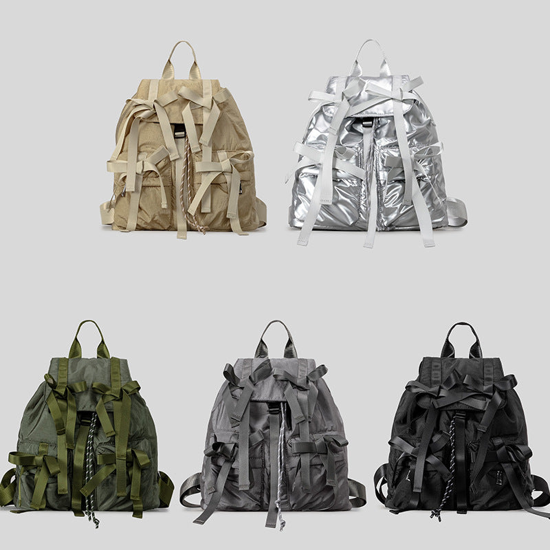 Mochila Grande con Lazo Dulce Estilo Japonés para Mujer