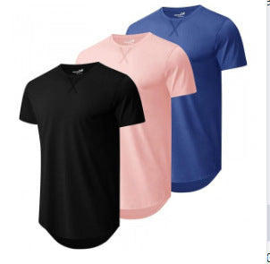 Top Faux Cotton Long Sleeve Crew Neck Short Sleeve Summer T-shirt