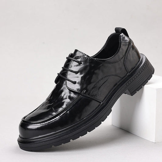 Zapatos de cuero con plataforma y suela gruesa para el tiempo libre