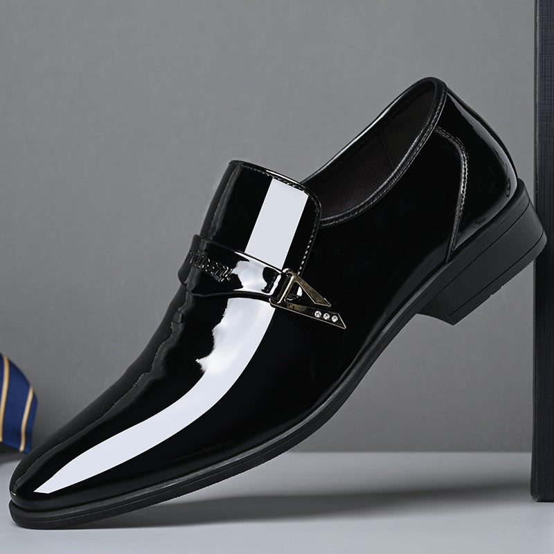 Zapatos de cuero para hombre, clásicos, casuales, de cuero, con punta, que combinan con todo, de estilo británico, resistentes al desgaste