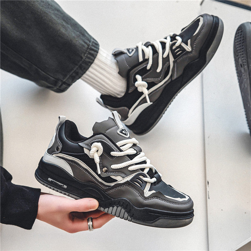Zapatillas de Hombre Retro Leisure con Aumento de Altura, Diseño Antideslizante y Suela Gruesa