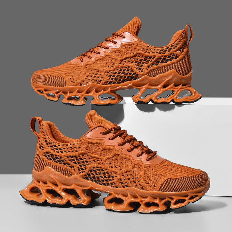Zapatillas de correr transpirables de verano para hombre, plataforma de moda, malla tejida, informales