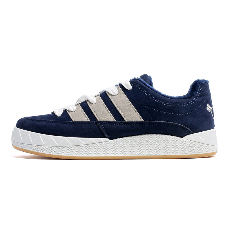 Zapatos de hombre estilo Hong Kong cálidos con terciopelo retro