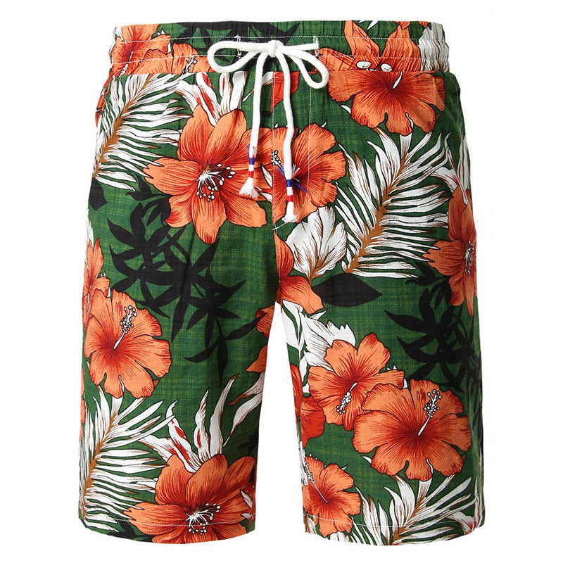 Mens 3D Digital Floral Casual Shorts
